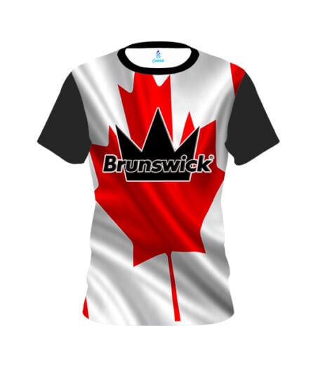 Brunswick Men's Quantum Performance Polo Bowling Shirt DriFit Black Red White 