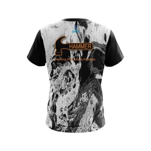 Hammer Marbled Black White CoolWick Bowling Jersey - Image 2
