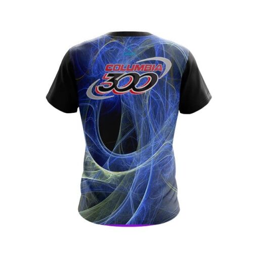 Columbia 300 Energy Swirls Blue CoolWick Bowling Jersey - Image 2