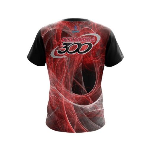 Columbia 300 Energy Swirls Red CoolWick Bowling Jersey - Image 2