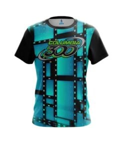 Columbia 300 Movie Reel Aqua CoolWick Bowling Jersey