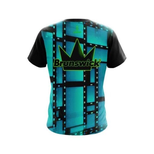 Brunswick Movie Reel Aqua CoolWick Bowling Jersey - Image 2