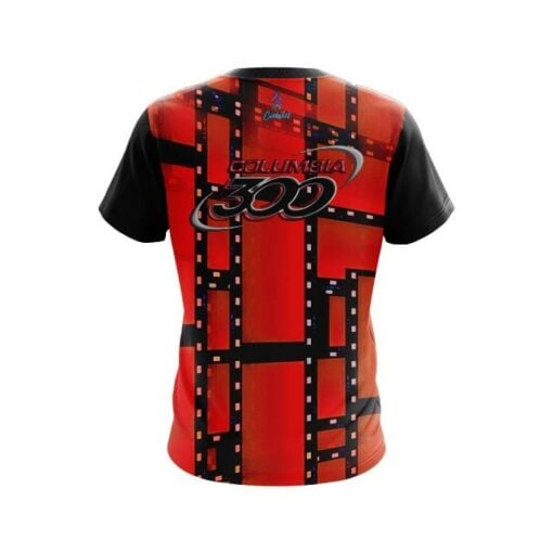 Columbia 300 Movie Reels Orange CoolWick Bowling Jersey - Image 2