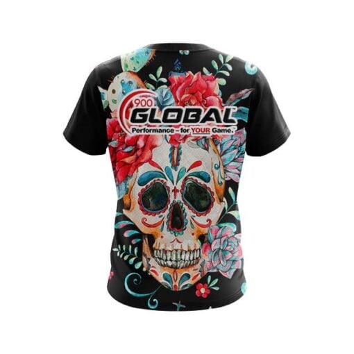 900 Global Sugar Skull CoolWick Bowling Jersey - Image 2