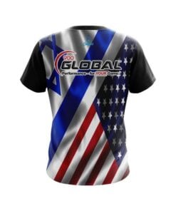 Alternative view of 900 Global USA Israeli Flag CoolWick Bowling Jersey