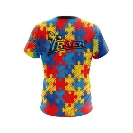Track Autism Awareness CoolWick Bowling Jersey - Image 2