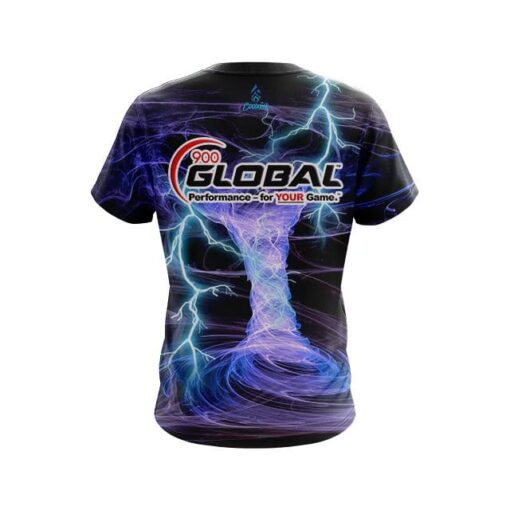 900 Global Electrical Tornado Black CoolWick Bowling Jersey - Image 2