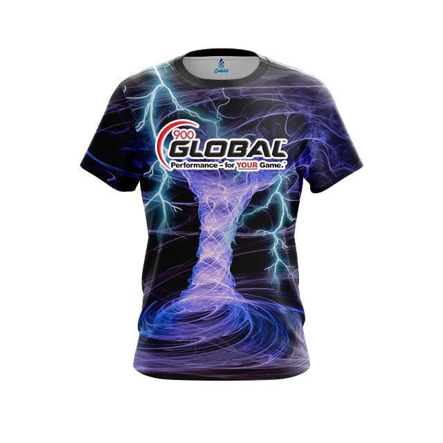 900 Global Electrical Tornado Black CoolWick Bowling Jersey