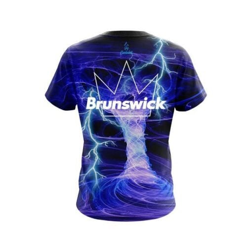 Brunswick Electrical Tornado Blue CoolWick Bowling Jersey - Image 2