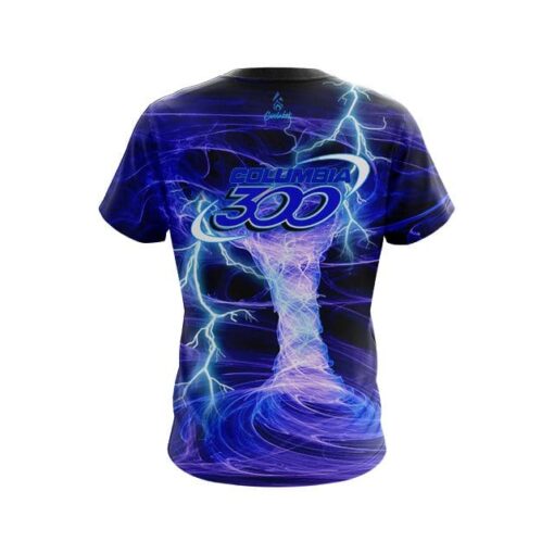 Columbia 300 Electrical Tornado Blue CoolWick Bowling Jersey - Image 2