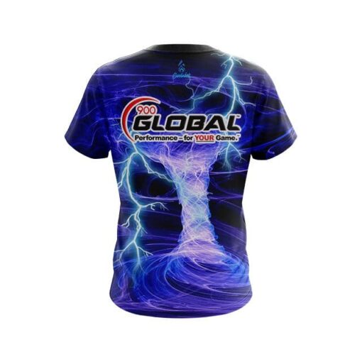 900 Global Electrical Tornado Blue CoolWick Bowling Jersey - Image 2