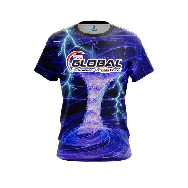 900 Global Electrical Tornado Blue CoolWick Bowling Jersey