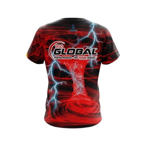 900 Global Electrical Tornado Red CoolWick Bowling Jersey - Image 2