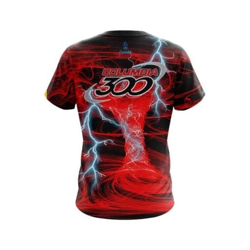 Columbia 300 Electrical Tornado Red CoolWick Bowling Jersey - Image 2