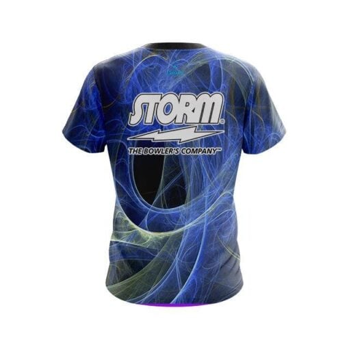 Storm Energy Swirls Blue CoolWick Bowling Jersey - Image 2