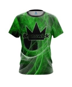 Brunswick Energy Swirls Green CoolWick Bowling Jersey