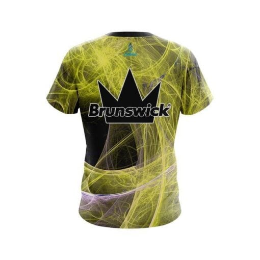 Brunswick Energy Swirls Yellow CoolWick Bowling Jersey - Image 2