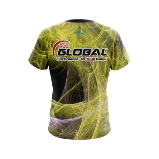 900 Global Energy Swirls Yellow CoolWick Bowling Jersey - Image 2