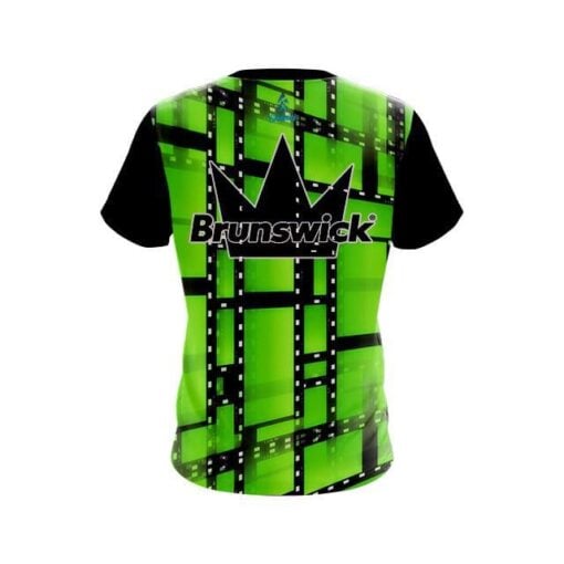 Brunswick Movie Reel Green CoolWick Bowling Jersey - Image 2