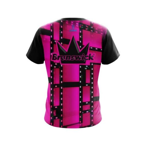 Brunswick Movie Reel Pink CoolWick Bowling Jersey - Image 2