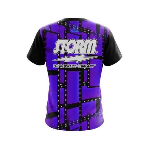 Storm Movie Reel Purple CoolWick Bowling Jersey - Image 2