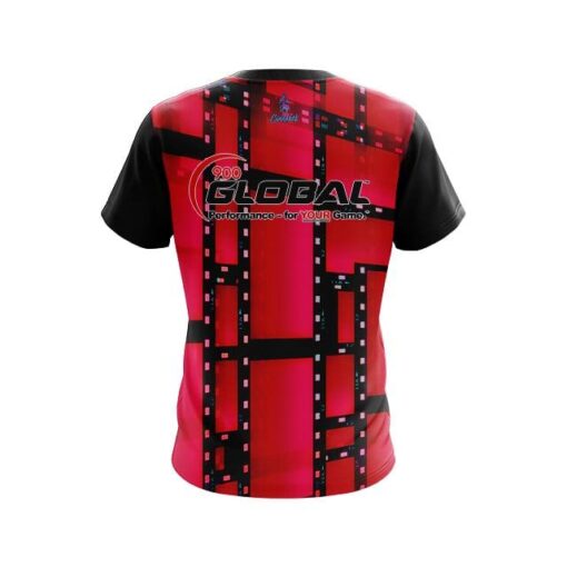 900 Global Movie Reel Red CoolWick Bowling Jersey - Image 2