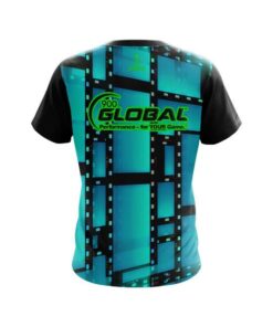 Alternative view of 900 Global Movie Reel Aqua CoolWick Bowling Jersey