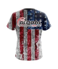 Alternative view of 900 Global Rustic USA Flag CoolWick Bowling Jersey