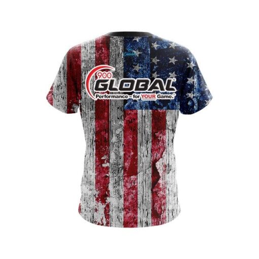 900 Global Rustic USA Flag CoolWick Bowling Jersey - Image 2