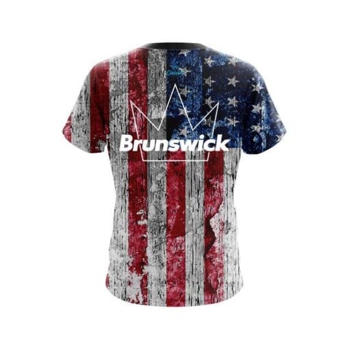 Brunswick Rustic USA Flag CoolWick Bowling Jersey - Image 2