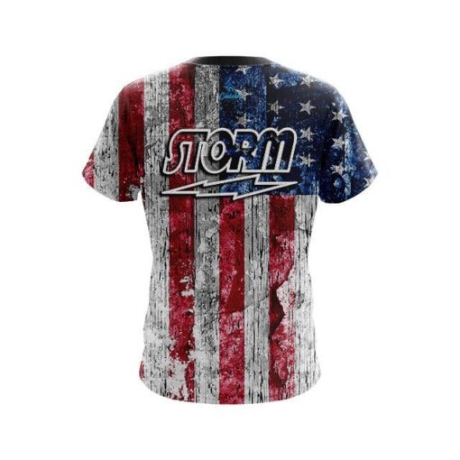 Storm Rustic USA Flag CoolWick Bowling Jersey - Image 2
