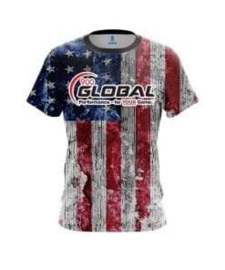 900 Global Rustic USA Flag CoolWick Bowling Jersey