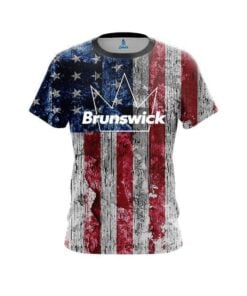Brunswick Rustic USA Flag CoolWick Bowling Jersey