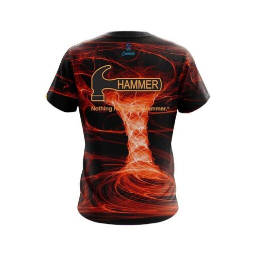 Hammer Electrical Tornado Orange CoolWick Bowling Jersey - Image 2