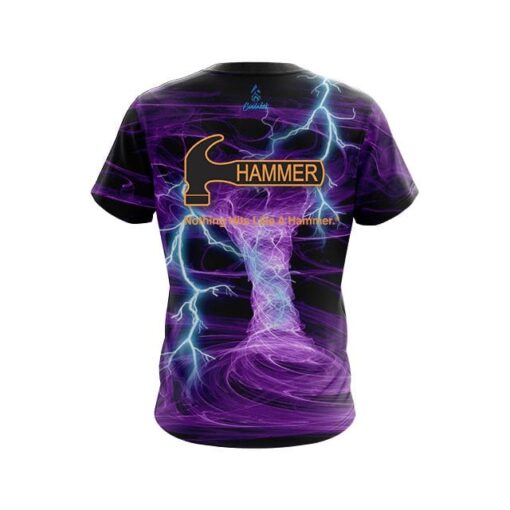 Hammer Electrical Tornado Purple CoolWick Bowling Jersey - Image 2