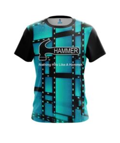 Hammer Movie Reel Aqua CoolWick Bowling Jersey