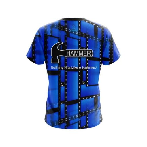 Hammer Movie Reel Blue CoolWick Bowling Jersey - Image 2