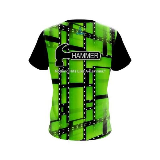 Hammer Movie Reel Green CoolWick Bowling Jersey - Image 2