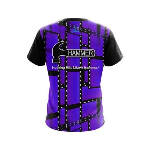 Hammer Movie Reel Purple CoolWick Bowling Jersey - Image 2