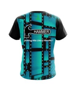 Alternative view of Hammer Movie Reel Aqua CoolWick Bowling Jersey