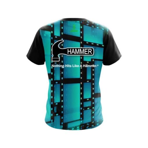 Hammer Movie Reel Aqua CoolWick Bowling Jersey - Image 2