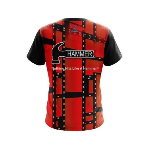 Hammer Movie Reel Orange CoolWick Bowling Jersey - Image 2
