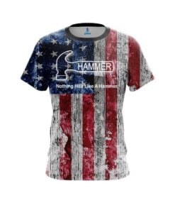 Hammer Rustic USA Flag CoolWick Bowling Jersey