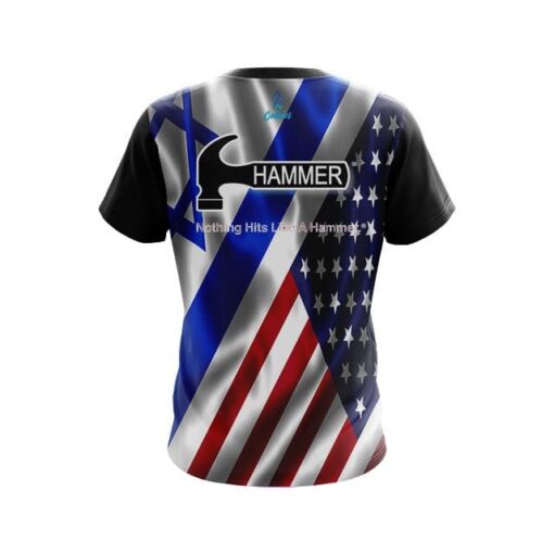 Hammer USA Israeli Flag CoolWick Bowling Jersey - Image 2