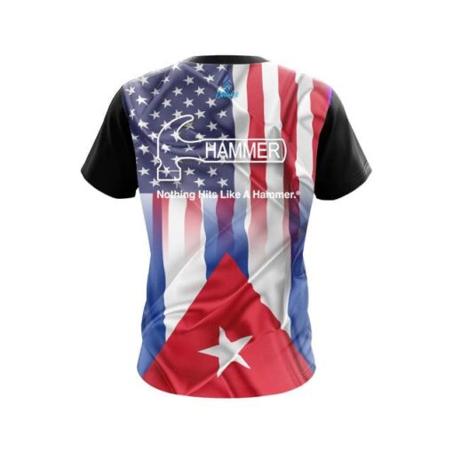 Hammer USA Cuban Flag CoolWick Bowling Jersey - Image 2