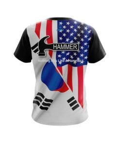 Alternative view of Hammer USA South Korea Flag CoolWick Bowling Jersey