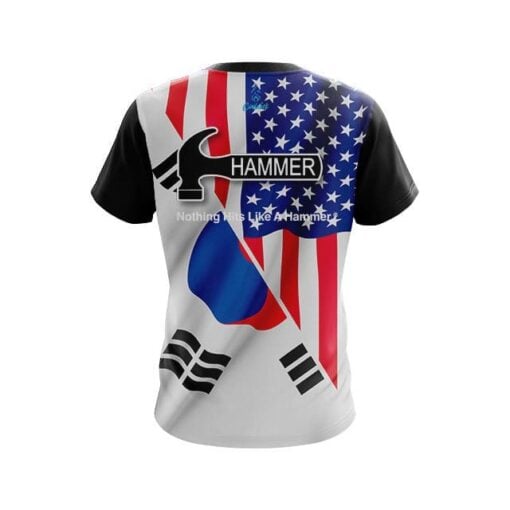 Hammer USA South Korea Flag CoolWick Bowling Jersey - Image 2