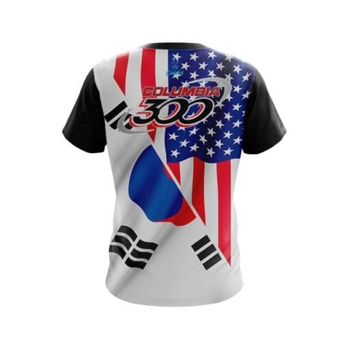 Columbia 300 USA South Korean Flag CoolWick Bowling Jersey - Image 2