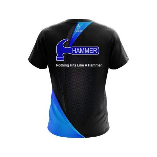 Hammer Carbon Blue Swirl CoolWick Bowling Jersey - Image 2