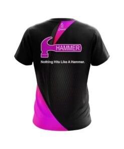 Alternative view of Hammer Carbon Pink Swirl CoolWick Bowling Jersey